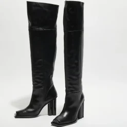 Femme Sonia Rykiel Bottes en Cuir Clover noires - Talon 10 cm