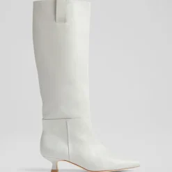 Femme L.K. Bennett Bottes en Cuir Eden gris clair - Talon 4,5 cm