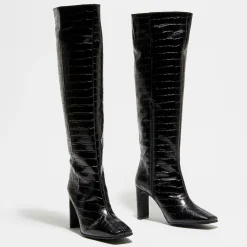 Hot Apologie Bottes en Cuir Lana noires - Talon 9 cm