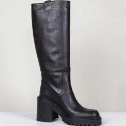 Femme Vic Matie Bottes en Cuir noires - Talon 8 cm