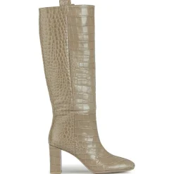 Geox Bottes en Cuir Pheby 80 sable - Talon 8 cm