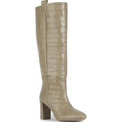 Geox Bottes en Cuir Pheby 80 sable - Talon 8 cm