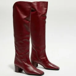 Femme Free Lance Bottes en Cuir Tessa bordeaux - Talon 5 cm