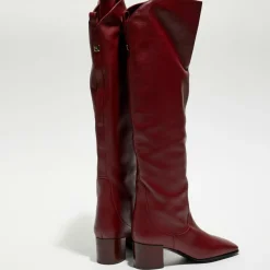 Femme Free Lance Bottes en Cuir Tessa bordeaux - Talon 5 cm