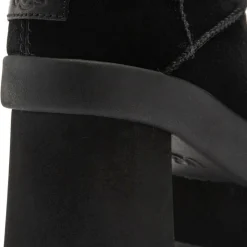 Femme Ugg Bottes en Velours de Cuir New Heights Platform Mini noires - Talon 11,4 cm
