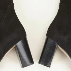 Femme Cosmoparis Bottes en Velours de Cuir Cavanna noires - Talon 7 cm