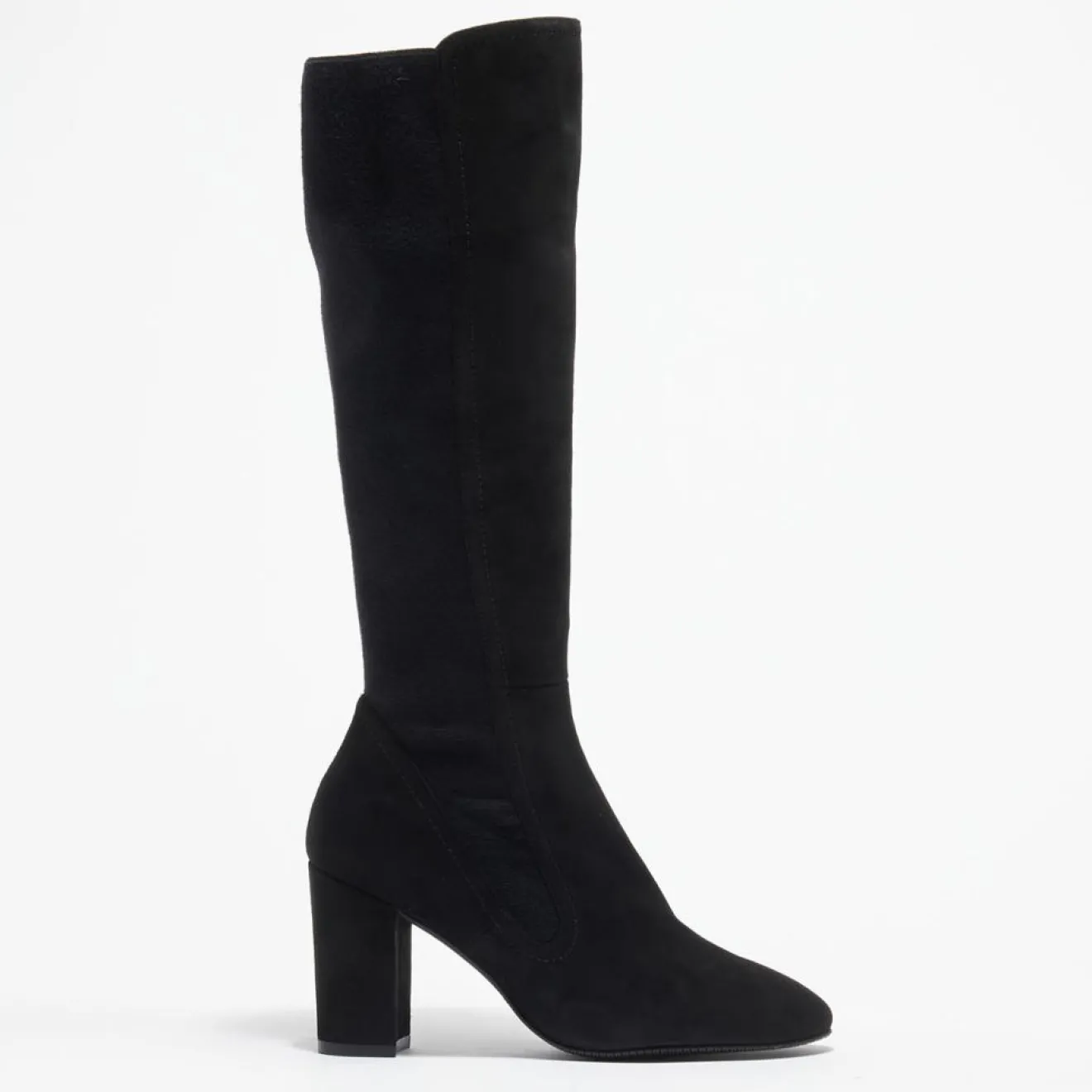 Stuart Weitzman Bottes en Velours de Cuir & Textile Livia noires - Talon 8,5 cm
