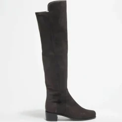 Femme Stuart Weitzman Bottes en Velours de Cuir & Textile Reserve chocolat