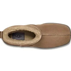 Ugg Bottes en Velours de Cuir New Heights Platform Mini marron - Talon 11.4 cm