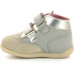 Enfant Kickers Bottillons en Cuir Bonkro-2 beige/doré