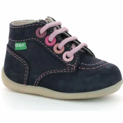 Discount Kickers Bottillons en Cuir Bonzip-2 marine/rose