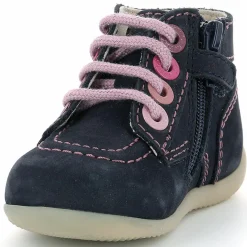 Discount Kickers Bottillons en Cuir Bonzip-2 marine/rose