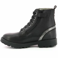 Enfant Kickers Bottillons en Cuir Grooke noir/argenté