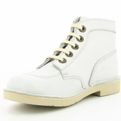 Enfant Kickers Bottillons en Cuir Kick Col blancs