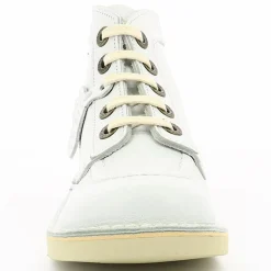 Enfant Kickers Bottillons en Cuir Kick Col blancs