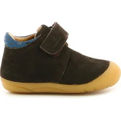 Enfant Aster Bottillons en Cuir Kimousi marron/jaune