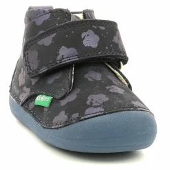 Enfant Kickers Bottillons en Cuir Sabio à fleurs marine