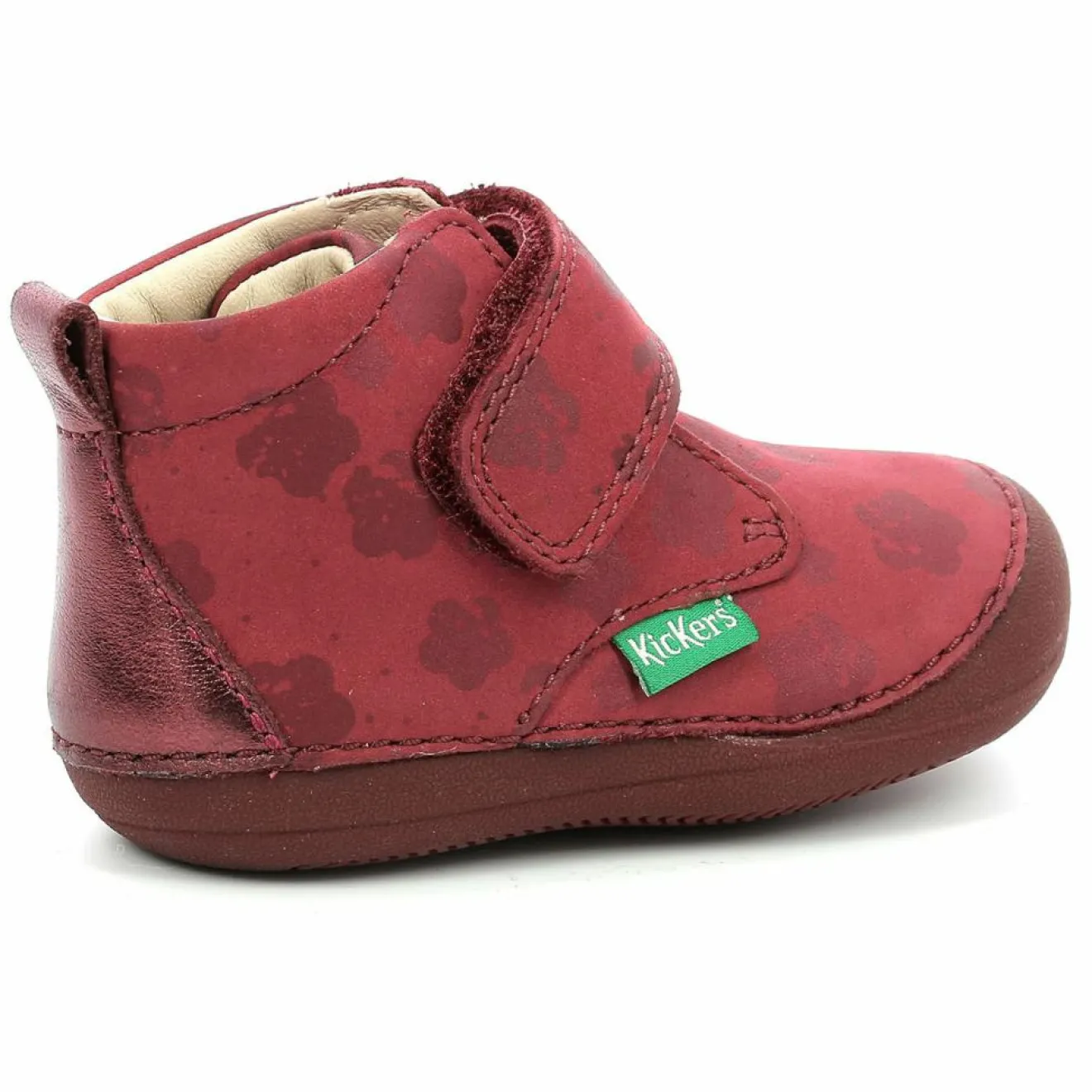 Best Kickers Bottillons en Cuir Sabio à fleurs bordeaux
