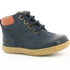 New Kickers Bottillons en Cuir Tackland marine/camel