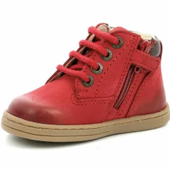 Hot Kickers Bottillons en Velours de Cuir Tackland rouges