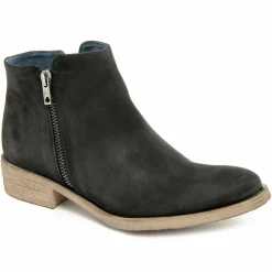 Femme Lab78 Bottines en Cuir noires
