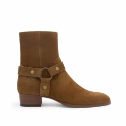 Homme Saint Laurent Bottines à harnais Wyatt marron