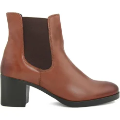 Femme Lab78 Bottines à talon en Cuir Jade marron - Talon 6 cm