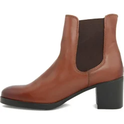 Femme Lab78 Bottines à talon en Cuir Jade marron - Talon 6 cm