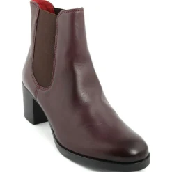 Sale Lab78 Bottines à talon en Cuir Nelly bordeaux - Talon 6 cm