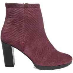 Outlet Lab78 Bottines à talon en Velours de Cuir Vivi vin - Talon 8.5 cm
