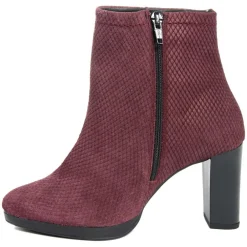 Outlet Lab78 Bottines à talon en Velours de Cuir Vivi vin - Talon 8.5 cm