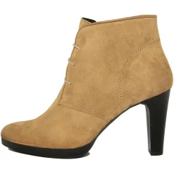 Femme Lab78 Bottines à talon en Velours de Cuir April camel - Talon 8.5 cm