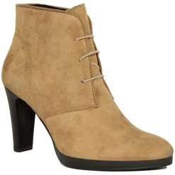 Femme Lab78 Bottines à talon en Velours de Cuir April camel - Talon 8.5 cm