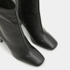 Sale Galeries Lafayette Bottines en Cuir à talon géométrique noires - Talon 8,5 cm