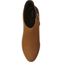 Hot Geox Bottines en Cuir & Velours de Cuir Pheby 80 cognac - Talon 8 cm