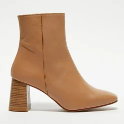 Clearance Apologie Bottines en Cuir Alba camel - Talon 8,5 cm