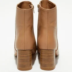 Clearance Apologie Bottines en Cuir Alba camel - Talon 8,5 cm