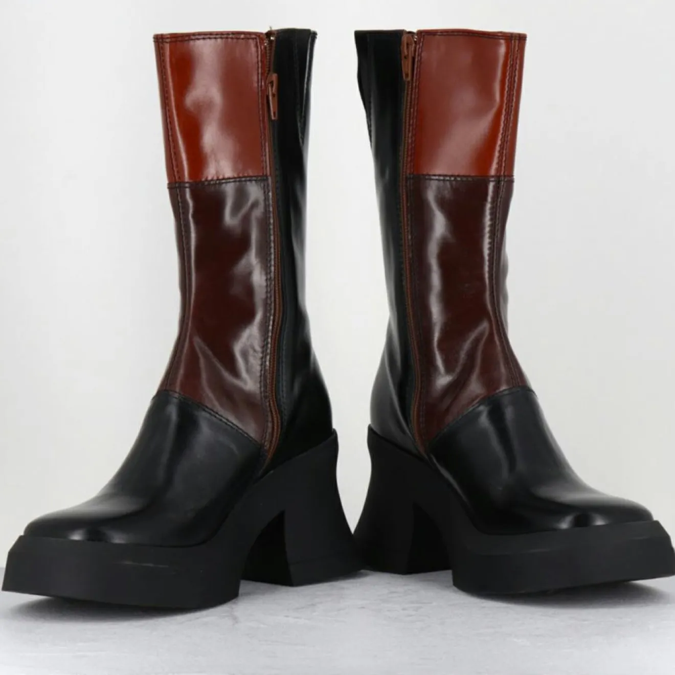 Outlet E8 By Miista Bottines en Cuir belinda marron - Talon : 10cm