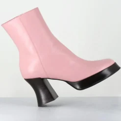 Outlet Garrice Lab Bottines en Cuir blau roses - Talon : 7.5cm