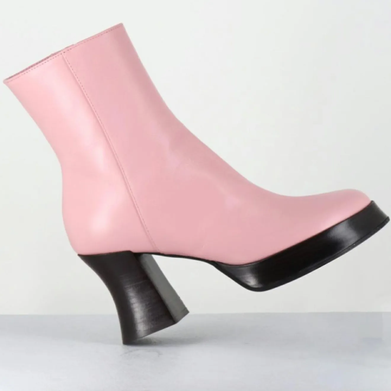 Outlet Garrice Lab Bottines en Cuir blau roses - Talon : 7.5cm