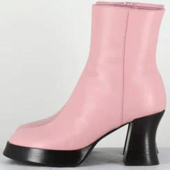 Outlet Garrice Lab Bottines en Cuir blau roses - Talon : 7.5cm