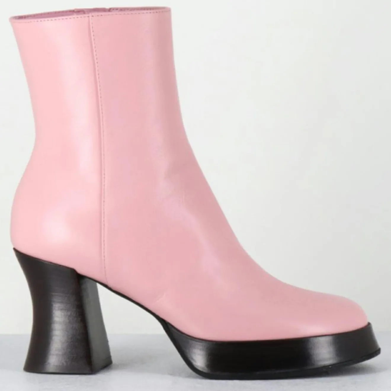 Outlet Garrice Lab Bottines en Cuir blau roses - Talon : 7.5cm