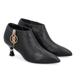 Femme Liu-Jo Bottines en Cuir Della noires - Talon 5 cm