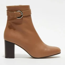 Femme Apologie Bottines en Cuir Julia camel - Talon 7,5 cm