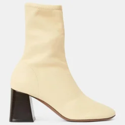 Femme Neous Bottines en Cuir Lepus jaune pâle - Talon 7 cm