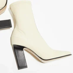 Femme Wandler Bottines en Cuir Lesly beiges - Talon 9,5 cm