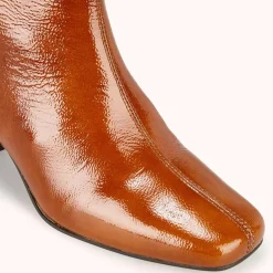 Femme Cosmoparis Bottines en Cuir légèrement verni Valonia marron - Talon 5 cm