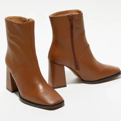 New Apologie Bottines en Cuir Lorina camel - Talon 8,5 cm