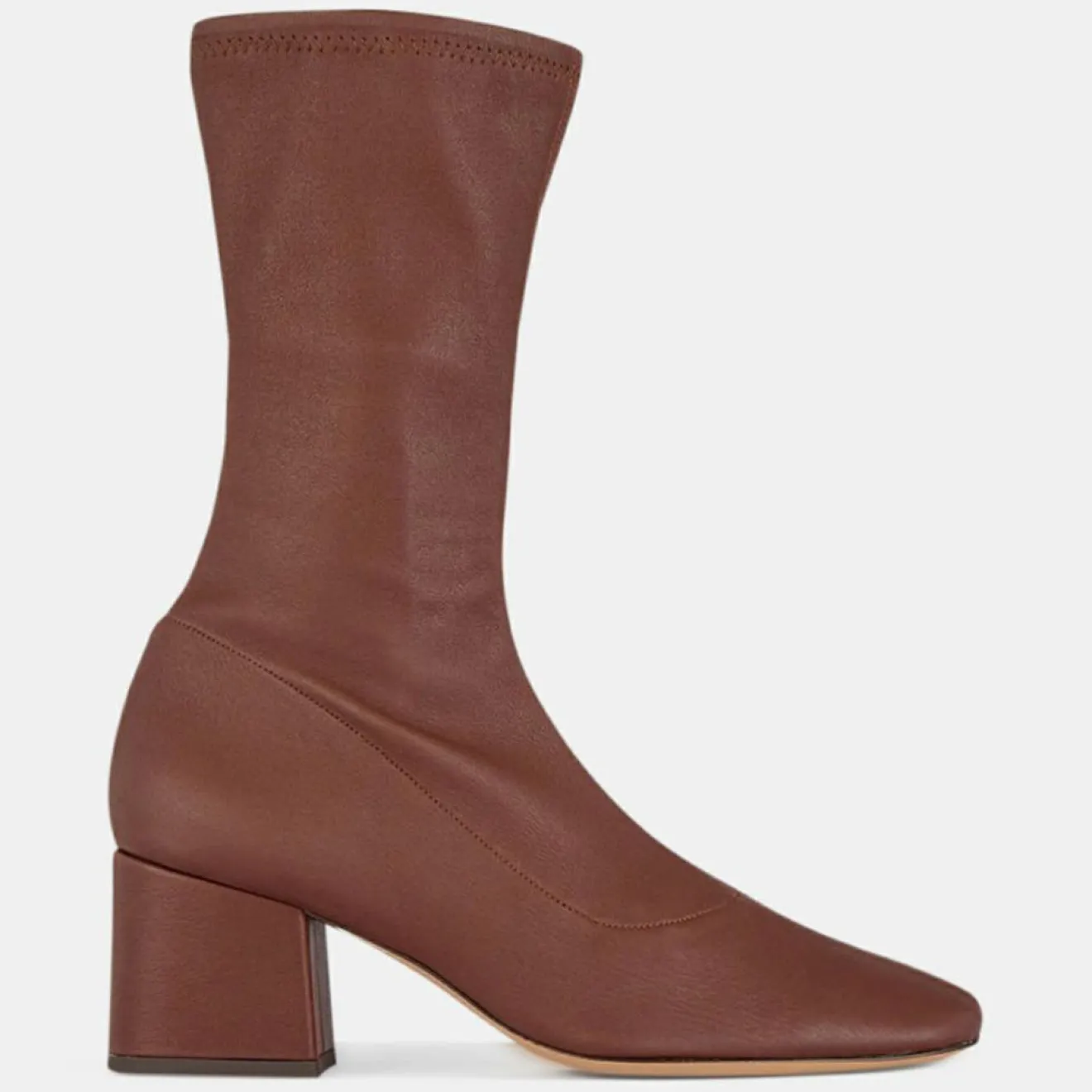 By Far Bottines en Cuir Maya marron - Talon 6,5 cm