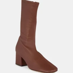 By Far Bottines en Cuir Maya marron - Talon 6,5 cm
